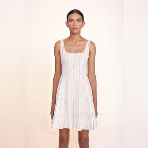 NWT STAUD Mini Wells Dress in Multi Stripe, Size 4
